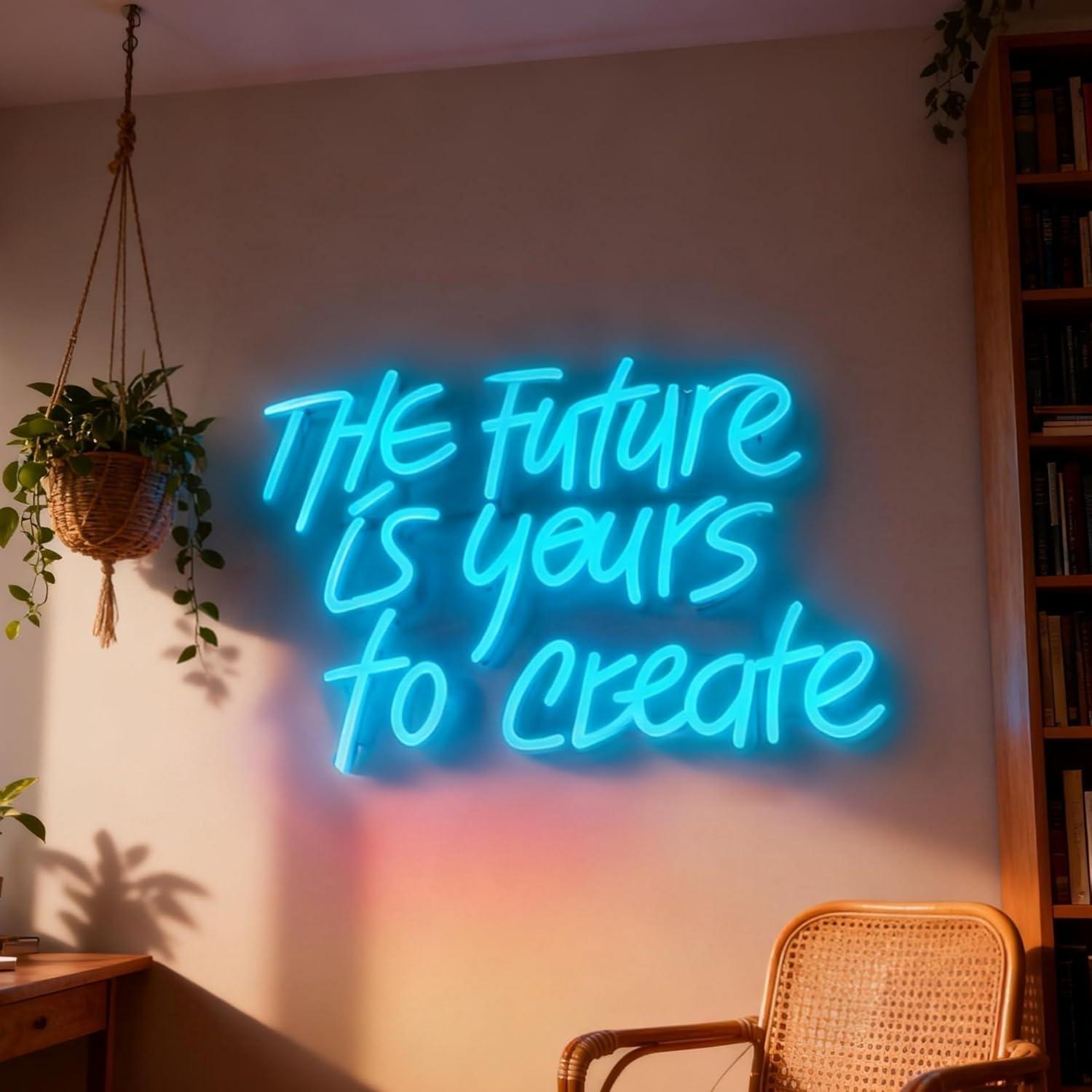 Neonowy napis „The Future is Y – Accessories For Your Gaming Room recenzja i cena
